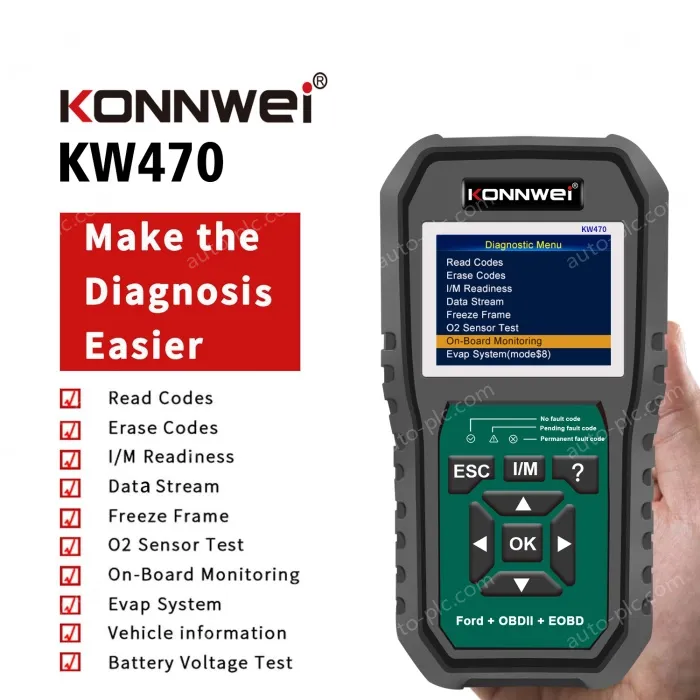 KW470 Automotive Fault Diagnosis Instrument Engine Fault Reading Fault Code Query Playback Function Testing Tools