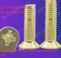 Golden Flat Head Screws M3*90