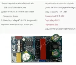 AC-DC buck module: 220V to 12V 2A isolating switching power supply module