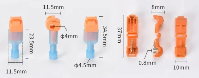 T5 orange 1.5-2.5 square hard wire-T-type no-break wire terminal