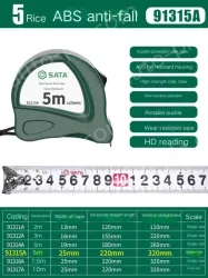 ABS anti-drop 5m ruler width 25mm-91315A