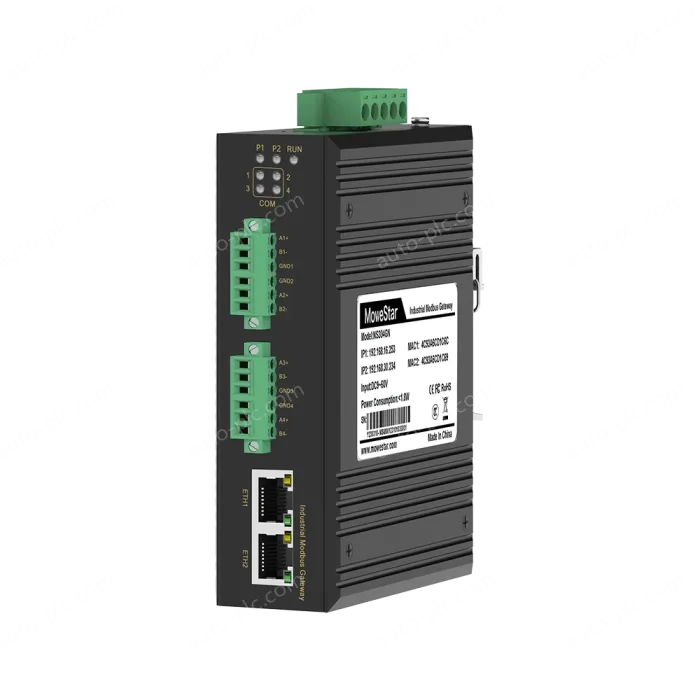 4 Ports RS485 to 2 Ports Ethernet Modbus Industrial Smart Gateway