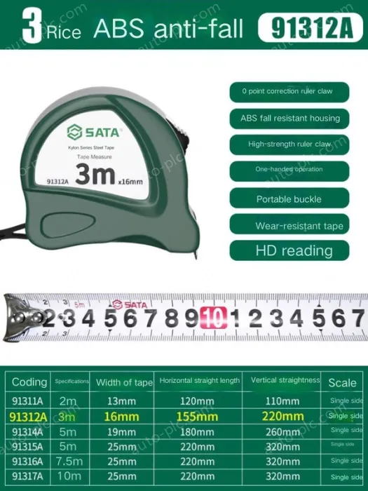 ABS drop resistance - 3 meters - ruler width 16mm-91312A