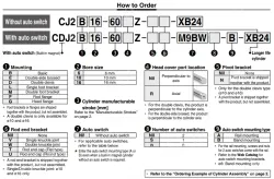 Longer Life Cylinder Double Acting, Single Rod CJ2-XB24 &oslash;6, &oslash;10, &oslash;16