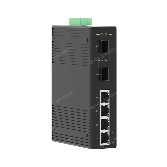 2 Ports Gigabit SFP + 4 Ports Gigabit RJ45 Din-Rail Unmanaged Industrial Ethernet Switch