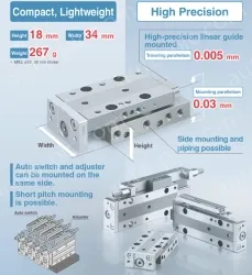 Air Slide Table MXJ Series Double acting &oslash;12, &oslash;16