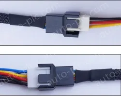 PWM two-point temperature control cooling fan extension cable 1in 2out