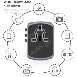 Hot sale world travel adapter KRUSB-WLG3304B