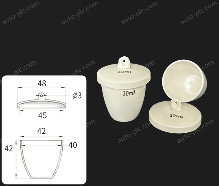 Ceramic crucibles 30ml+ lid