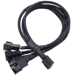 PWM four-point temperature control cooling fan extension cable 1in 4out