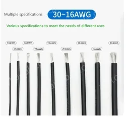 Silicone high temperature cable 24AWG Blue