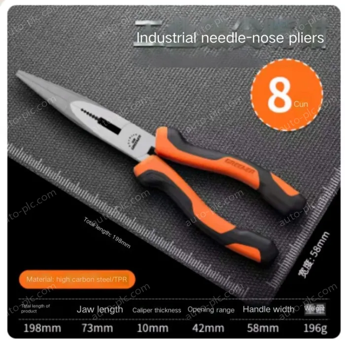 Industrial Grade 8 inch needle-nose pliers