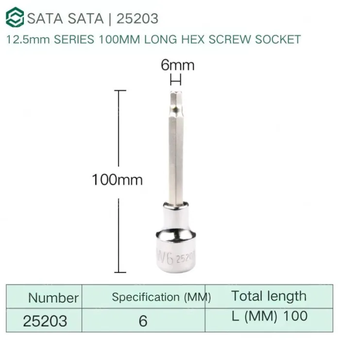Dafei 6mm with a total length of 100mm-25203