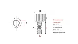 Cylindrical head hexagon socket screws M2*18