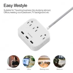 Surge Protector Power Strip 3AC Outlets