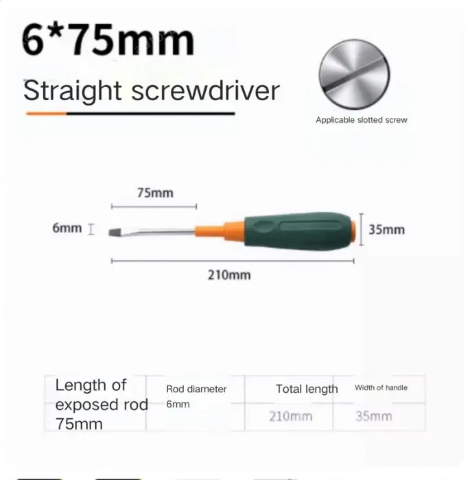 Slotted screwdriver 6*75