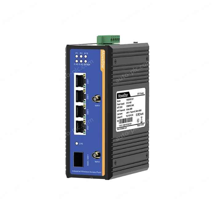 1 Port Gigabit SFP + 4 Ports Gigabit RJ45 Din-Rail Dual Band Wi-Fi6 Wireless Router