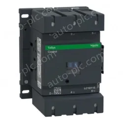 LC1D115BD IEC contactor, TeSys Deca, nonreversing, 115A, 75HP at 480VAC, up to 100kA SCCR, 3 phase, 3 NO, 24VDC coil, open style