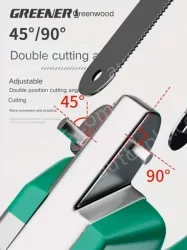 12 inch alloy square tube saw with 10 carbon steel saw blades + 7 multi-function saw blades The saw body can store the saw blades