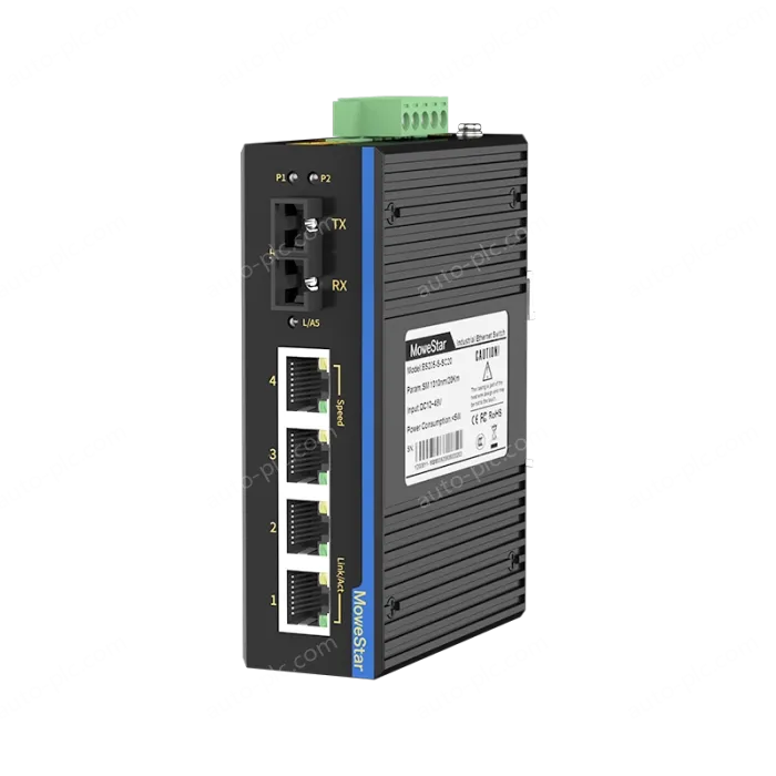 1 Port 100M F(x) + 4 Ports 10/100M T(x) Din-Rail Unmanaged Industrial Ethernet Switch
