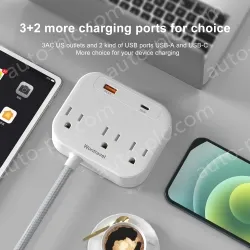 20W PD quick charger 3 AC Outlet Power Strip