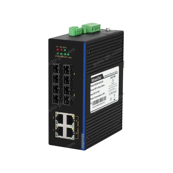 4 Ports 100M F(x) + 4 Ports 10/100M T(x) Din-Rail Unmanaged Industrial Ethernet Switch