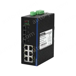 2 Ports 100M F(x) + 6 Ports 10/100M T(x) Din-Rail Unmanaged Industrial Ethernet Switch
