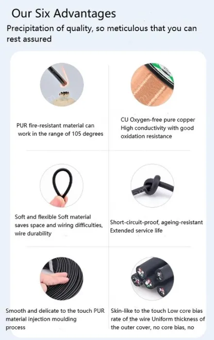 5 core 4 core 2 core sensor cable 28 AWG 5 pole