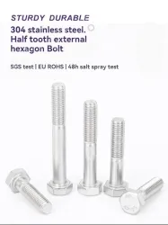 Half thread external hexagonal bolt M8*55