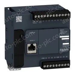 TM221C16R logic controller, Modicon M221, 16 IO, 7 relay outputs, 100…240V AC