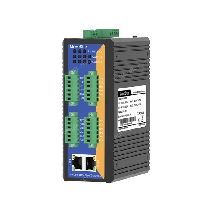 8 Ports RS232 to 2 Ports Ethernet Modbus Industrial Smart Gateway